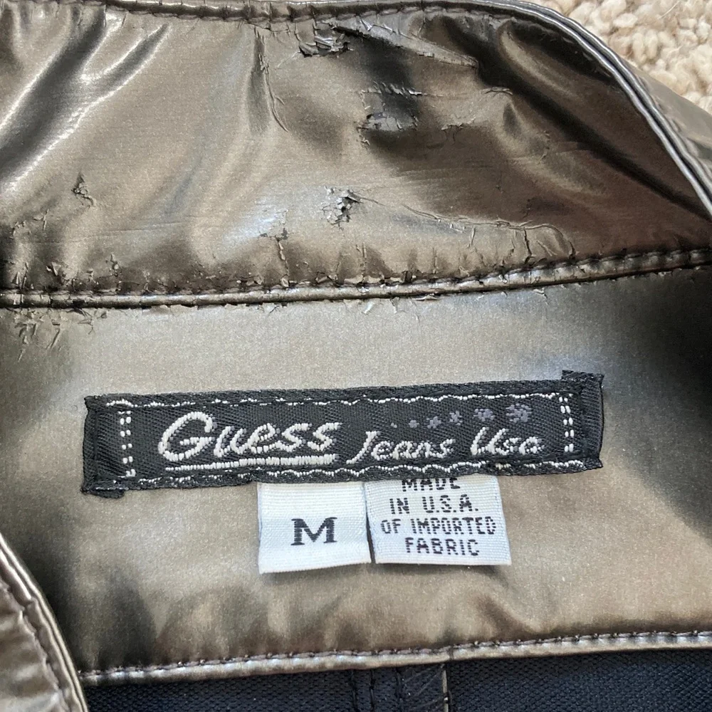 Guess jeans, gunmetal, gray leather jacket and mini skirt size 3 - Picture 5 of 6